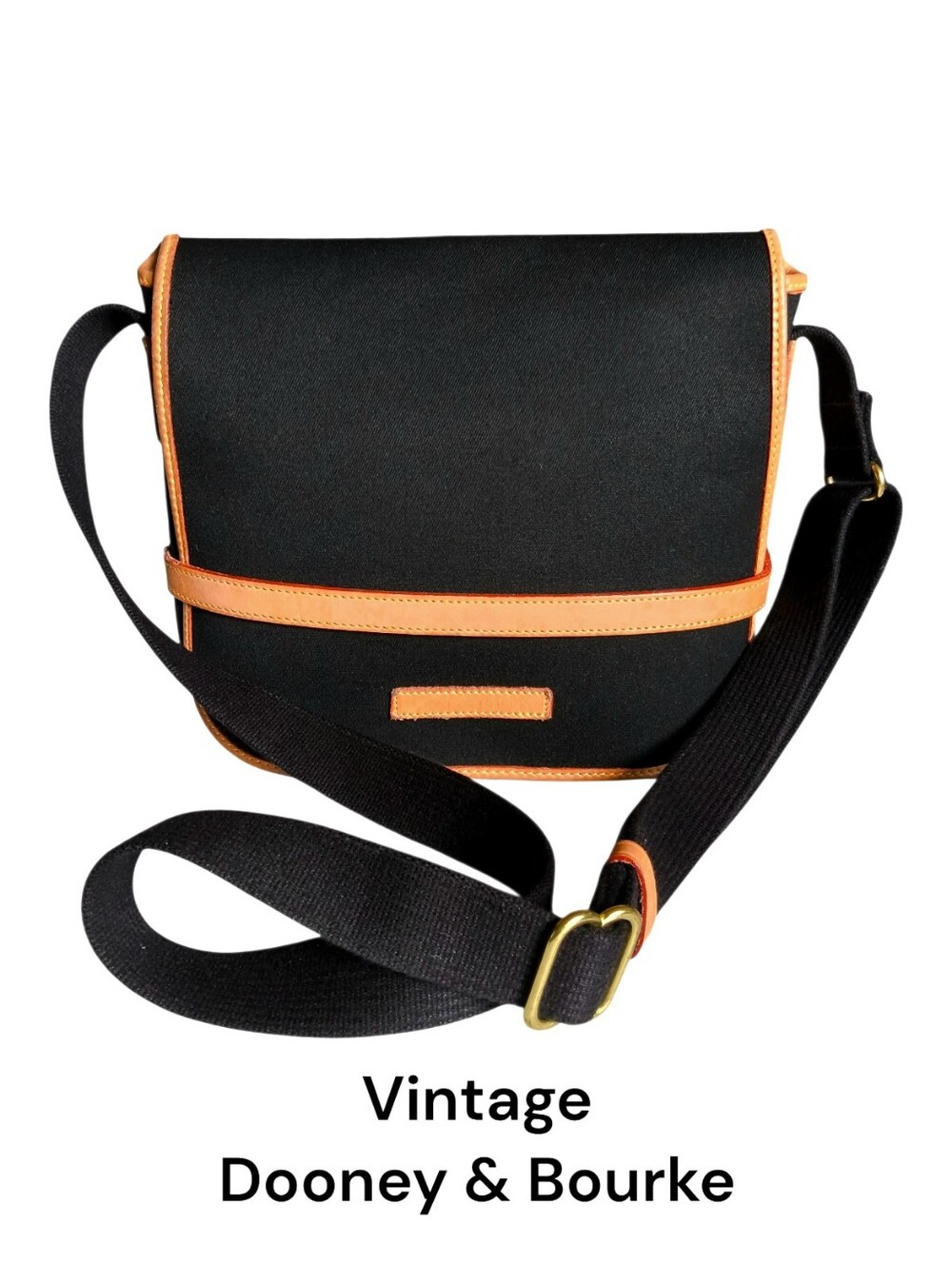 Vintage Dooney & Bourke Black Cabriolet Crossbody Messenger Bag - Made in USA